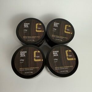 Every Man Jack Hair Clay Matte Finish Strong Hold 3.4 Oz DISCONTINUED Lot Of 4